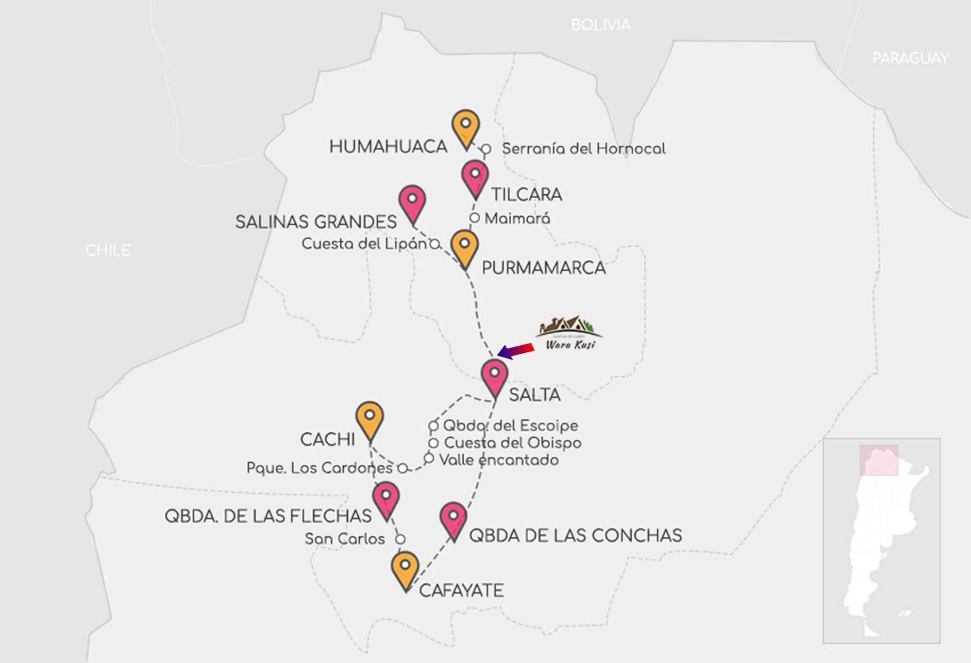 Casitas De Campo Wara Kusi En Las Afueras De La Ciudad De Salta Vaqueros Exterior photo